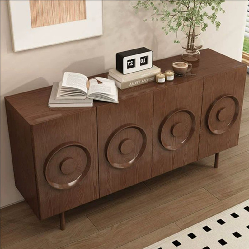 Armoire de rangement d'entrée de style médiéval, H 31,5 po x l 62,99 po x P 15,75 po