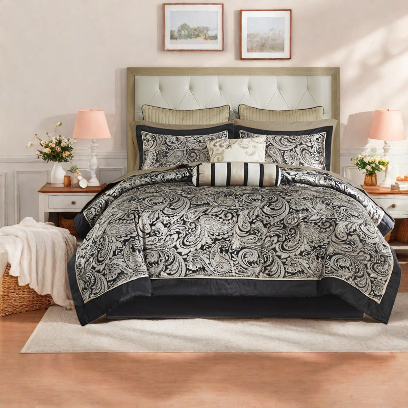Complete Bedding Sets Full Cotton Sheets Modern Paisley Bedroom Home