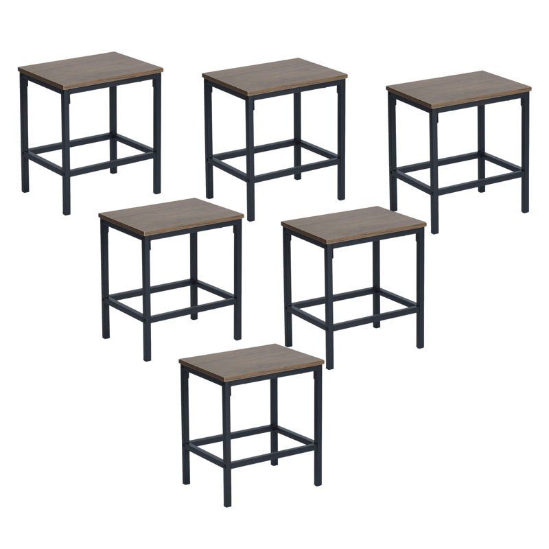 Najelly 45cm H Metal Side Chair, Brown/Black