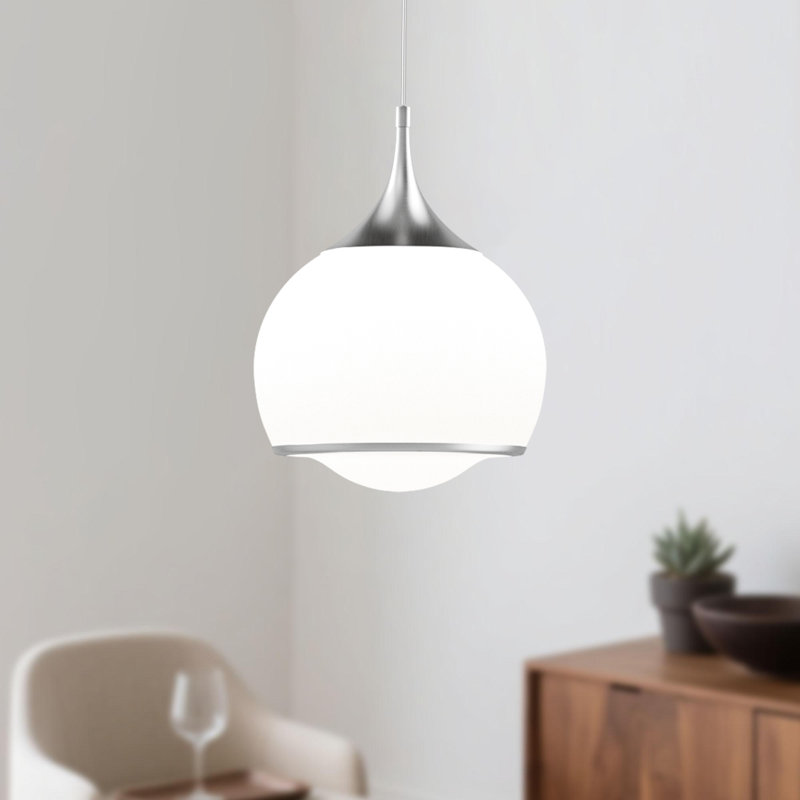 1-Light Dimmable Integrated LED Pendant, 72.25" H X 9.75" W X 9.75" D, Polished Nickel