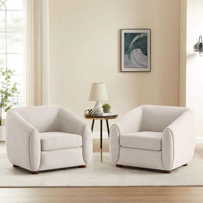 Fauteuil demi-tonneau en polyester 36,6 po Mykel
