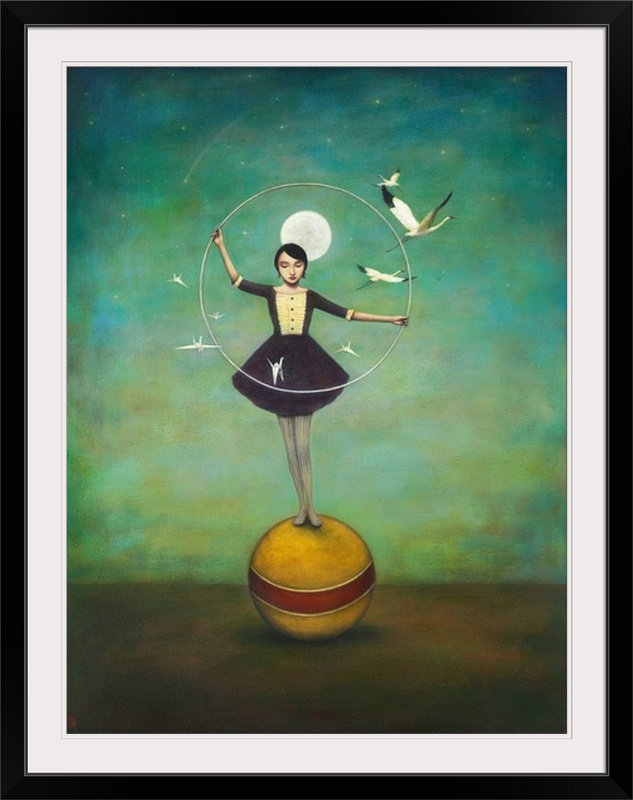 «Luna's Circle», reproduction d'art par Duy Huynh, H 24 po x l 20 po x P 1 po, Cadre noir
