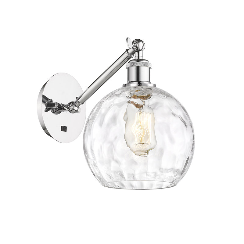 Applique murale 8 "1 lumière 8" avec bras ajustable Shauna, Incandescente, Chrome poli