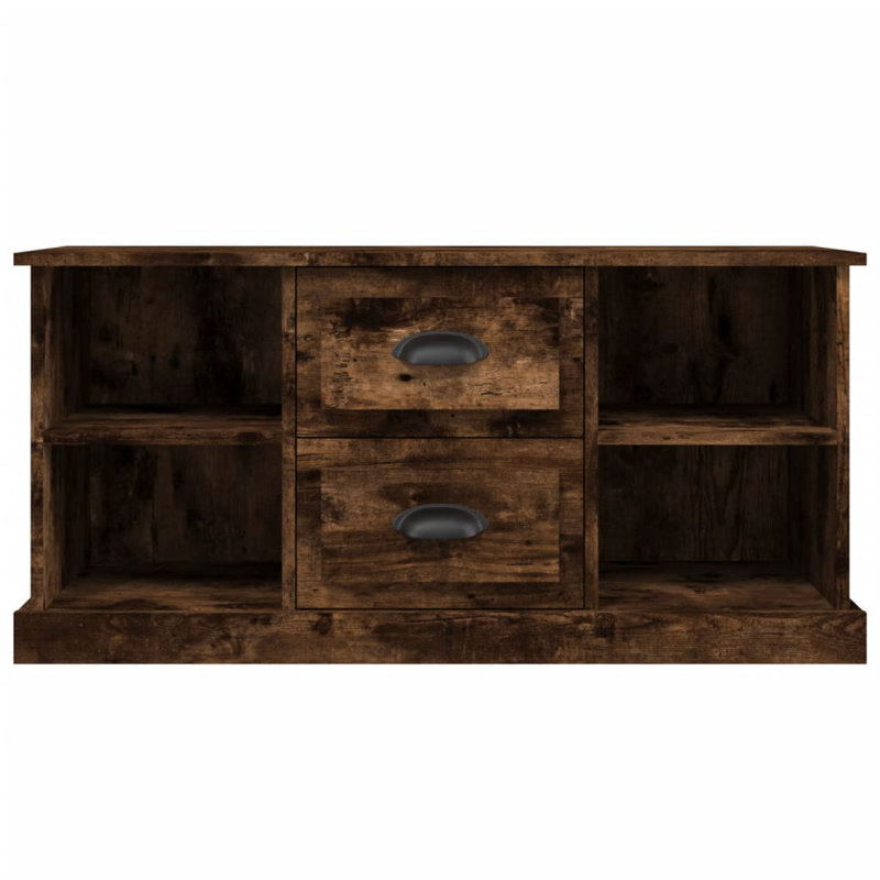 Dafne Unfinished TV Stand for TVs up to 43", Smoked Oak Brown