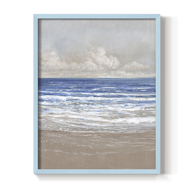 StressFree II Framed Print - Solid Wood, Blue, 10" H x 8" W