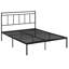 Grand lit plateforme noir avec tête de lit confortable, bois d'ingénierie, convient à tous les styles de pièces, assemblage rapide, structure de cadre de rangement sous le lit surélevée, structure différente