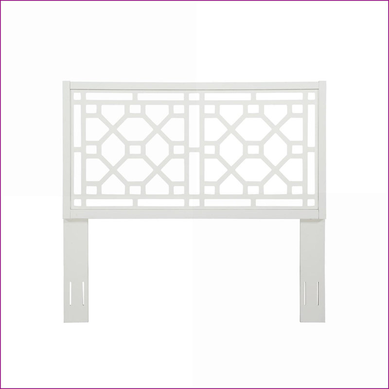 Queen/Full Size Poplar Wood Adjustable Height Chippendale White Headboard for Master/Guest Bedroom