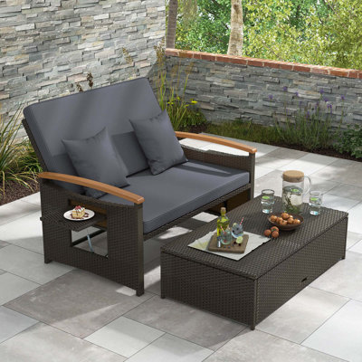 Talleysville 66'' Wide Reversible Patio Daybed with Cushions