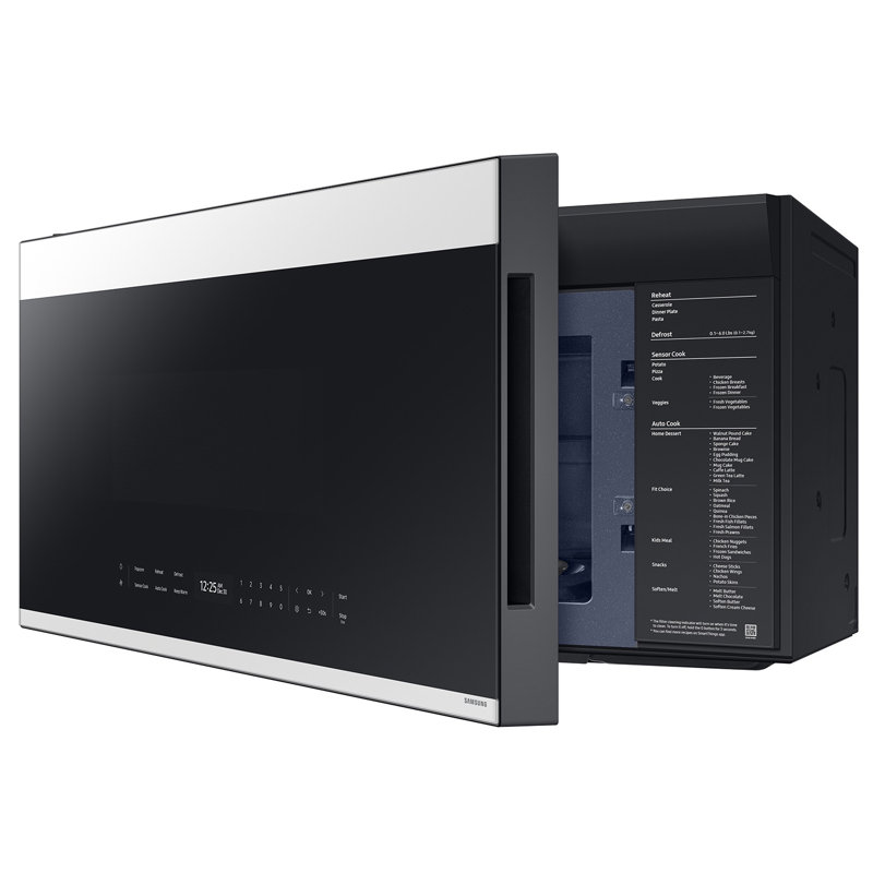 Samsung Bespoke Over-the-Range Microwave 2.1 cu. ft. with Auto Dimming Glass Touch Controls, White Glass