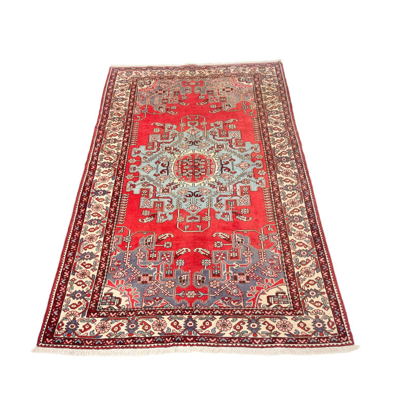 One-of-a-Kind 4'4″ X 6′7″ 1990s Wool Area Rug in
