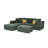 Full Compressed Corduroy Upholstered Sectional With 2 Moveable Ottoman - No Assembly Needed-1483782162