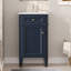 Ensemble de meuble-lavabo autoportant de 18 po avec lavabo en céramique, ensemble de meuble-lavabo simple autoportant avec porte à fermeture douce, tablette réglable, style français, pieds pleins-126232905
