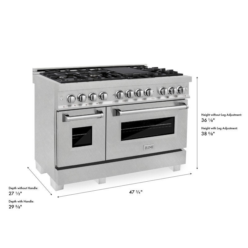 ZLINE 48" Legacy Dual Fuel Range, Satin Stainless Steel