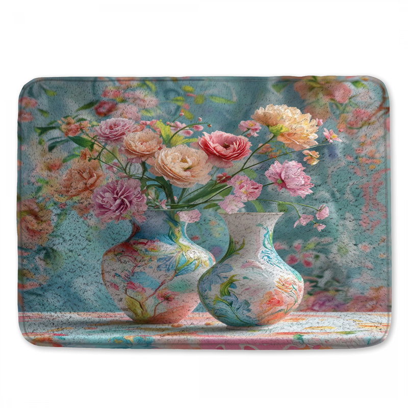 Tapis de bain Floral, L 34 po x L 21 po