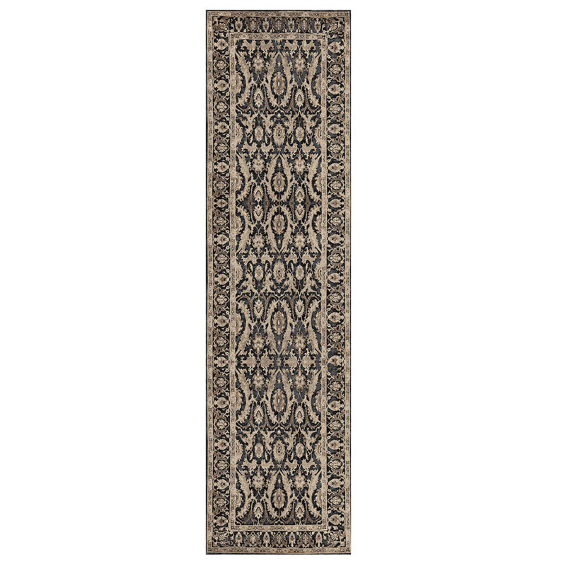 Tapis oriental en polyester tissé à la machine Mink Blue, Rectangle 5 pi 3 po x 7 pi 7 po