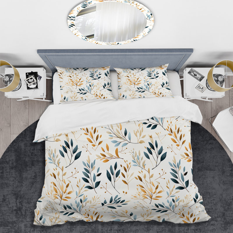Ensemble de housse de couette Minimalist Leaves, Housse de couette pour très grand lit et 2 très