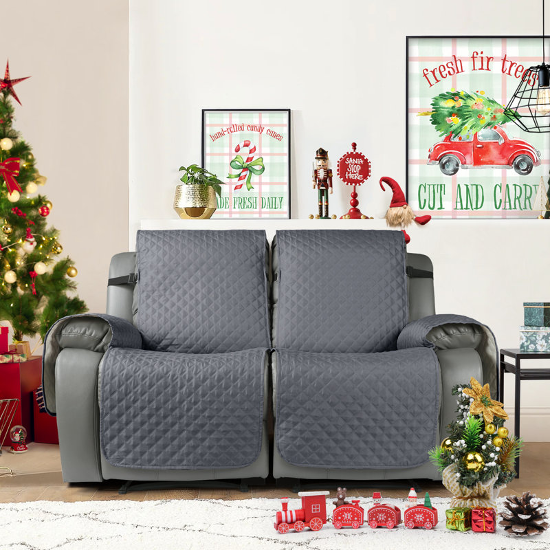 Housse de protection pour canapé inclinable et imperméable Kyrstie, Mélange de polyester gris