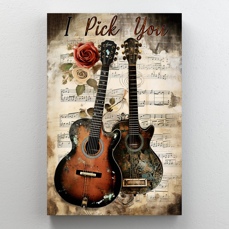 Guitares I Pick You, H 20 po x l 16 po x P 1,25 po