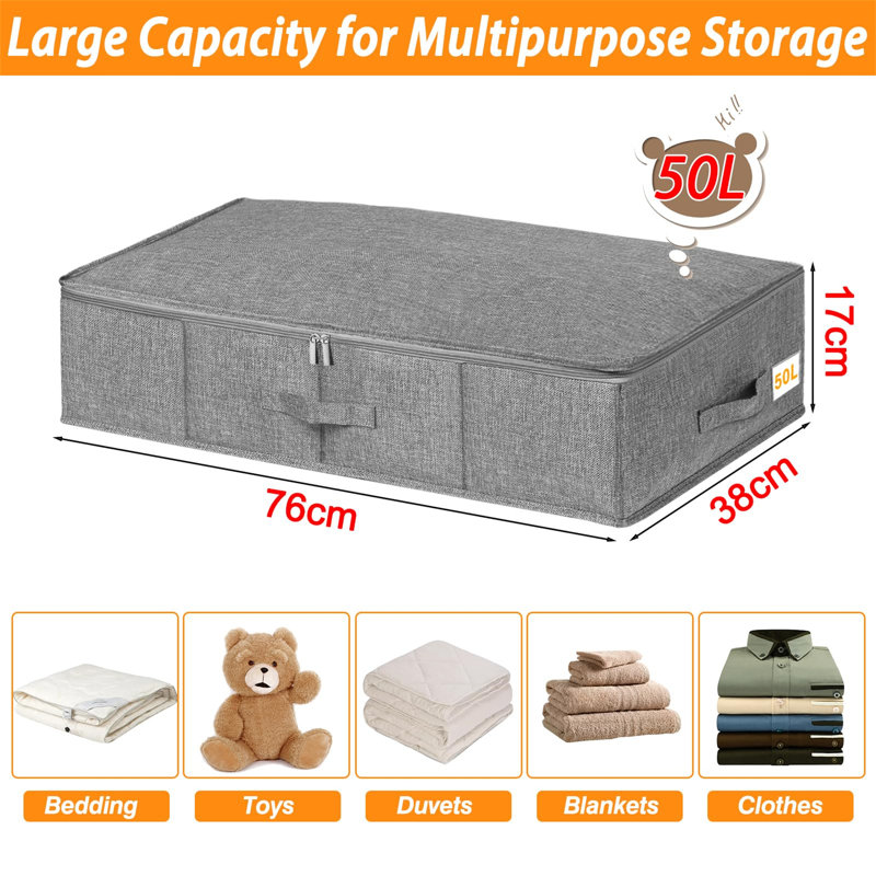 Ebern Designs Fabric Underbed Storage