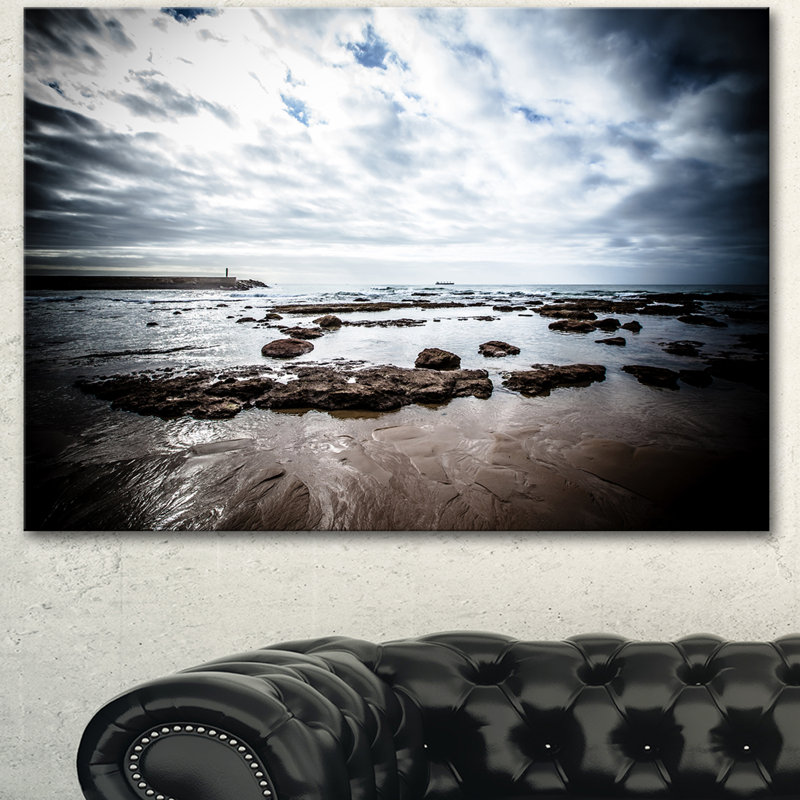 Reproduction de photo sur toile tendue "the de l’atlantique dramatique à basse maré", H 16 po x l 32 po x P 1 po