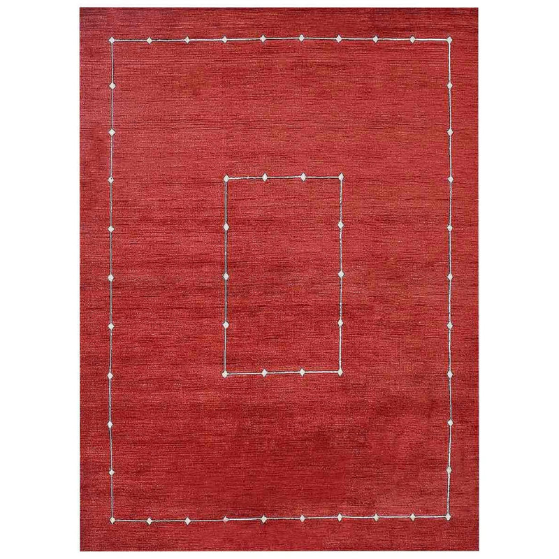 Tapis écologiques en laine nouée à la main de style industriel Manns, Rectangle 10 pi x 13 pi