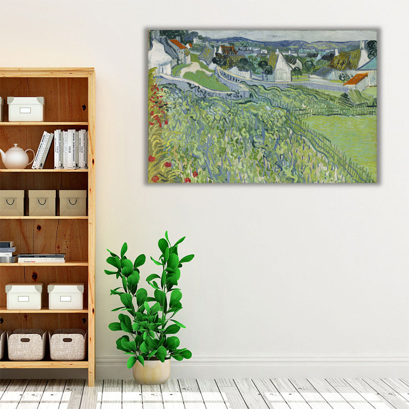 Vineyard at Auvers, 1890 - reproduction d'art sur toile, H 12 po x l 18 po