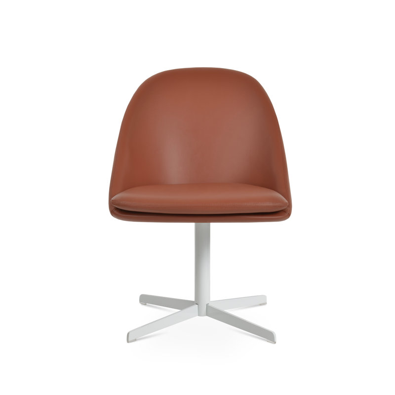 Avanos 4 Star Swivel Side Chair, Cinnamon, White
