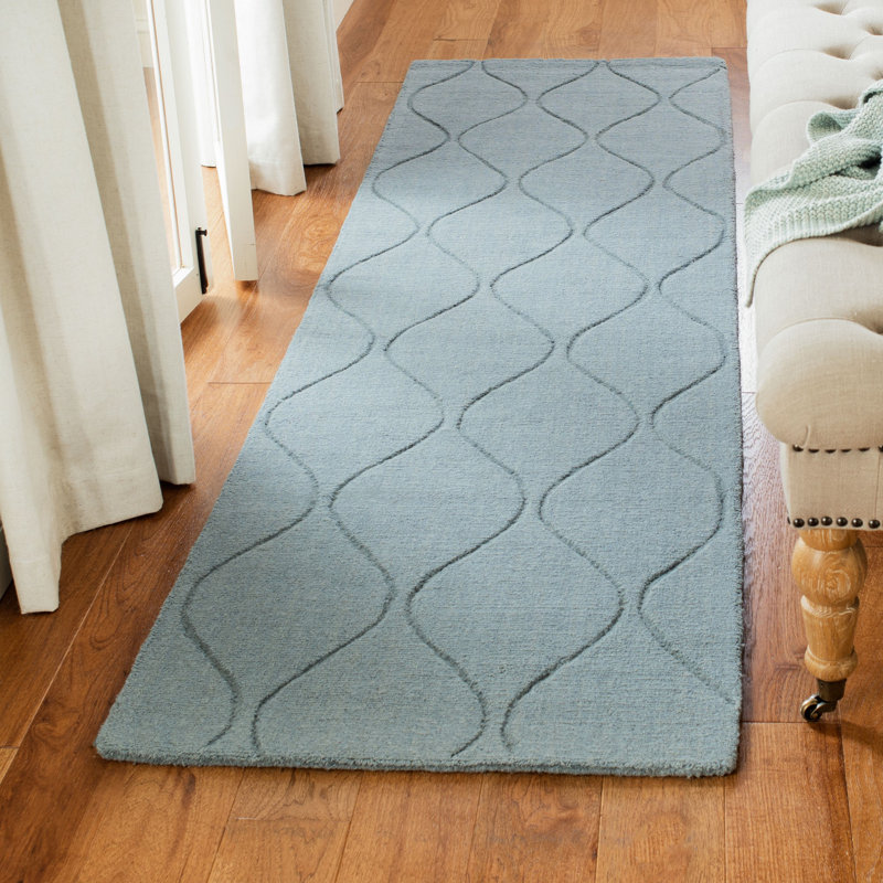 Tapis géométrique en laine tissé à la main Soukup, Tapis de couloir 2 pi 3 po x 6 pi