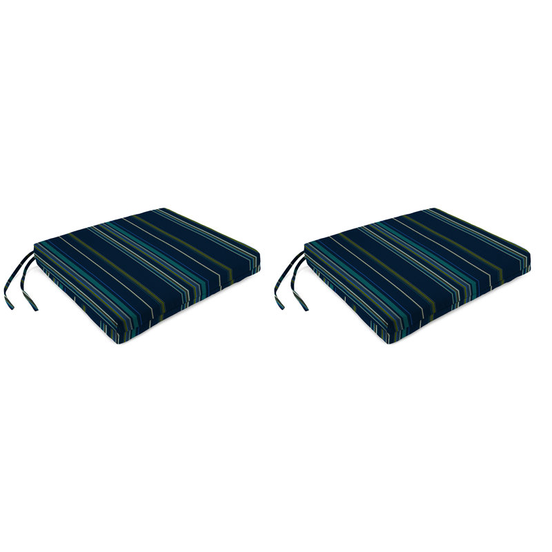 Sunbrella 19" x 17" Outdoor Seat Cushion with Ties, Stanton Lagoon