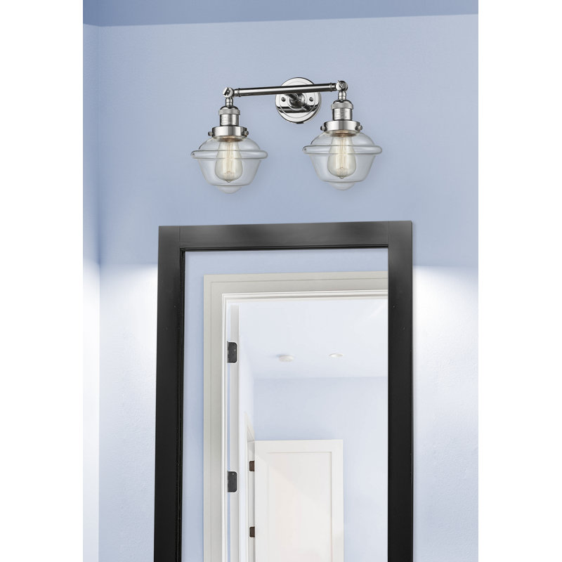 Gebhart 2 - Light Dimmable Vanity Light, 6 Watt Vinage LED Bulb, Clear, Polished Chrome