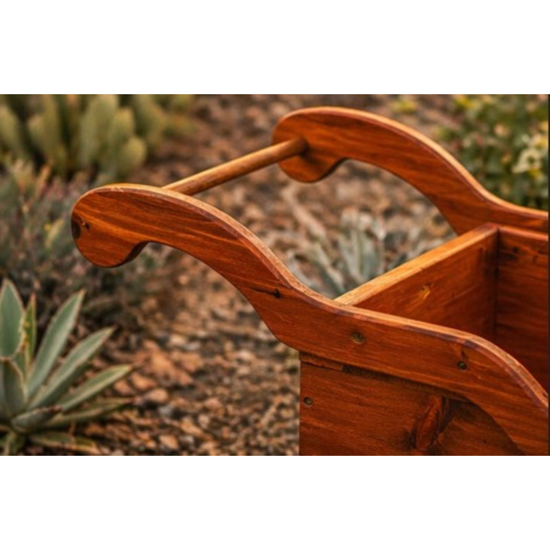 Panier à fleurs rustique en cèdre rustique - Chariot de jardin en bois fabriqué à la main Amish