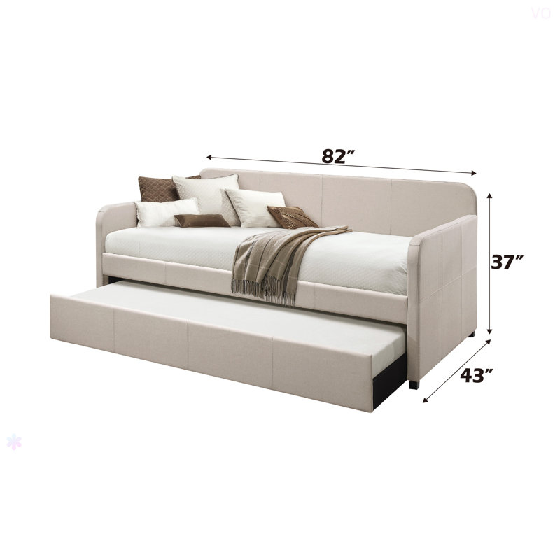 Jagger Fog Fabric Daybed W/Trundle