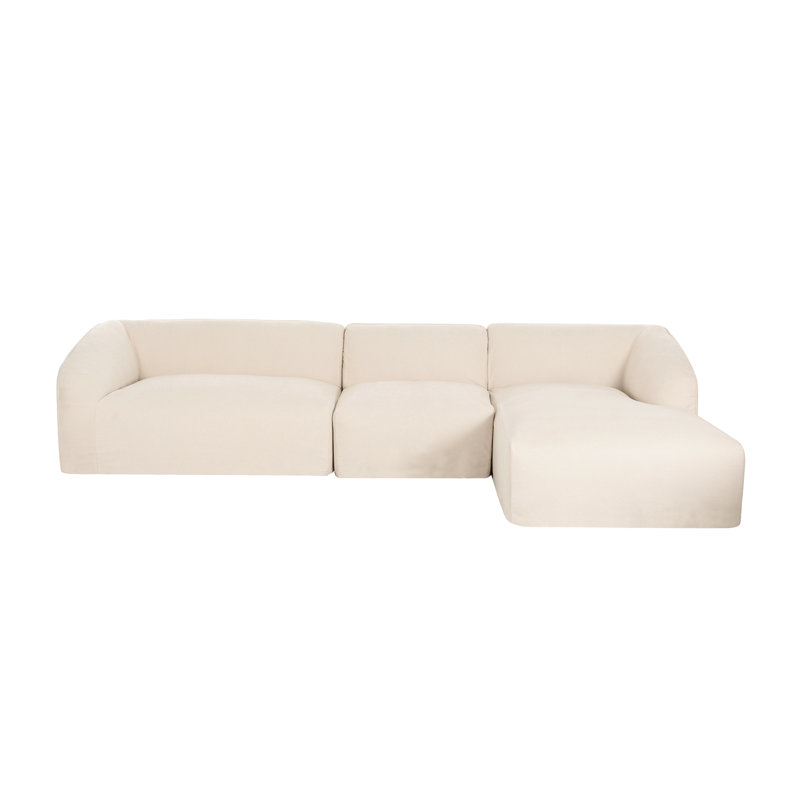 Canapé modulaire Wilde, Orienté à droite, Toile crème crème, H 29,9 po x l 138 po x P 76,3 po