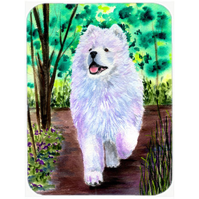 East Urban Home Samoyed Rectangle Glass Cutting Board