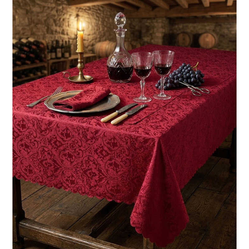 Table Runner Jacquard, 72cm L x 13cm W, Red