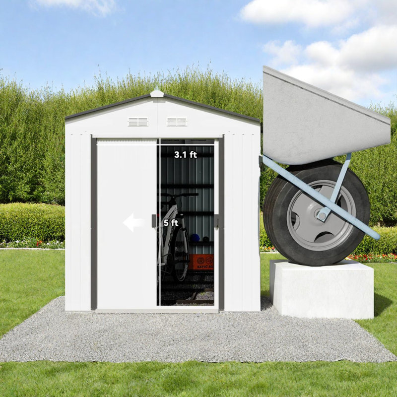 Remises en acier durable, conception spacieuse, rangement extérieur moderne