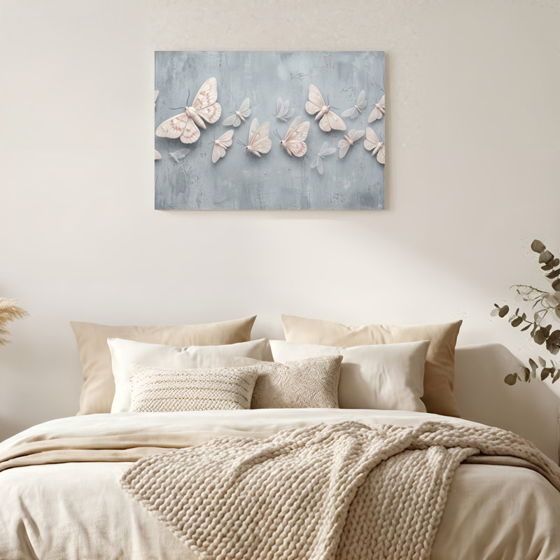 Art mural sur toile Gallery Wrap pour le salon, la chambre à coucher, le bureau ou le vestibule - Décoration murale décorative avec motif papillon