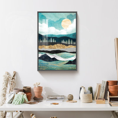 Abstrait coucher de soleil - reproduction d'un seul cadre photo sur toile