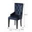 Fauteuil à dossier capitonné bleu marine foncé et noir
