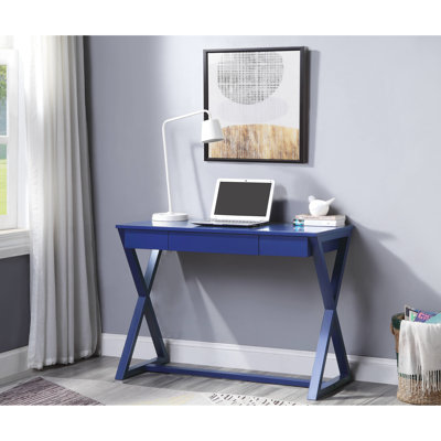 Console bleu crépuscule avec tiroir fonctionnel et base, rangement pratique pour l'écriture au bureau