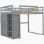 Lit mezzanine en bois avec garde-robe intégré et tablette avec rangement-1285647710