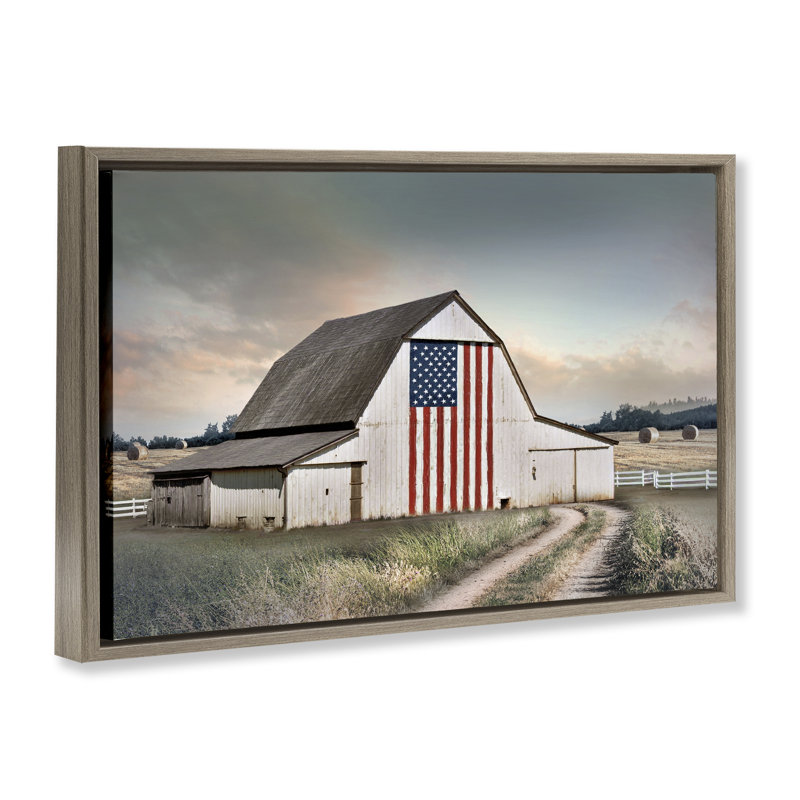 Cadre flottant Land That I Love Barn, design par CAD Designs, H 21 po x l 31 po, Montalcino orme flottant encadré