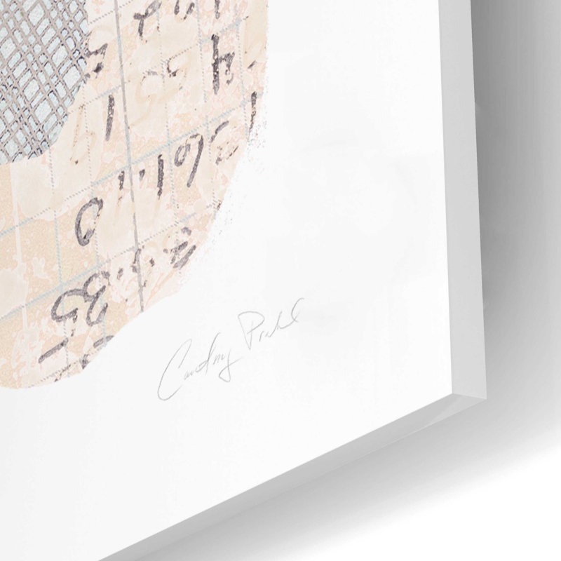 «Geometric Collage III Neutral» par Courtney Prahl, art mural en verre acrylique, H 16 po x l 12 po x P 0,13 po