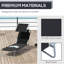 Chaise longue de randonnée pédestre - Auvent réglable, bronzage de piscine noir confortable avec structure pliable et protection