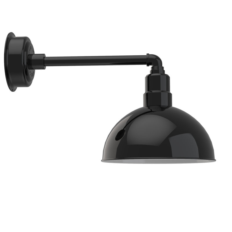 Luminaire de grange d’extérieur, Noir, H 12,37 po x l 12 po x P 22,5 po