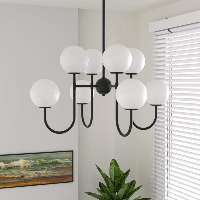60.08" - Glass - Black - Chandelier