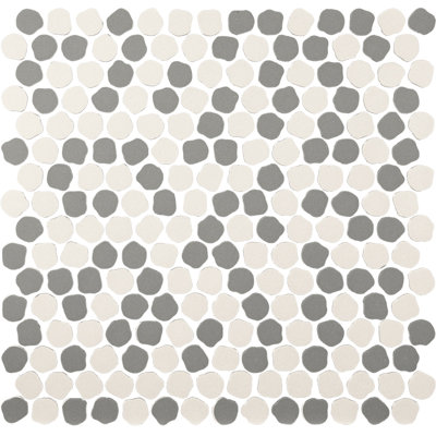 Mosaïque de galets italiens blanc Ardesia