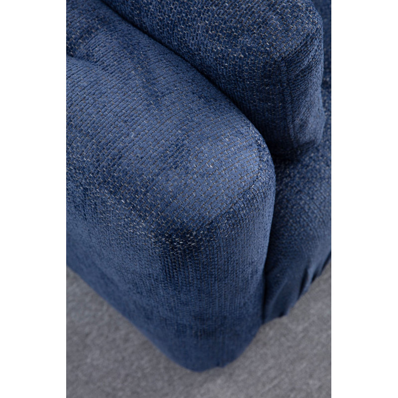 Élégant canapé d'angle avec coussins, bleu marine, 70,9 x 47,2 x 25,6 pouces | Structure en bois de hêtre durable et en carton, tissu 100% polyester | Dossier en mousse et en silicone gris doux | Parfait pour les salons modernes