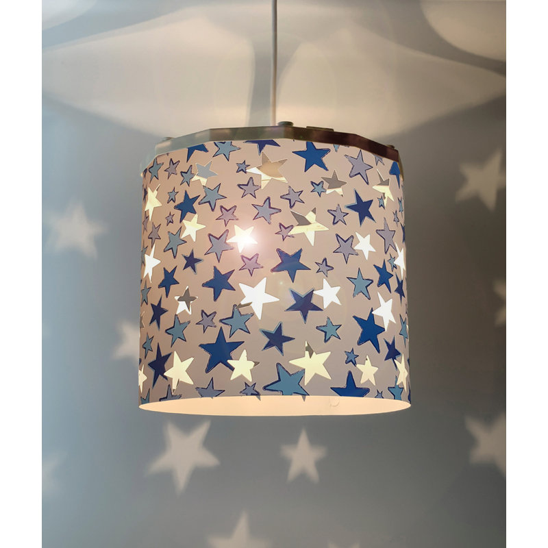 Siluety 25cm H Polypropylene Drum Pendant Shade ( Spider ), Blue
