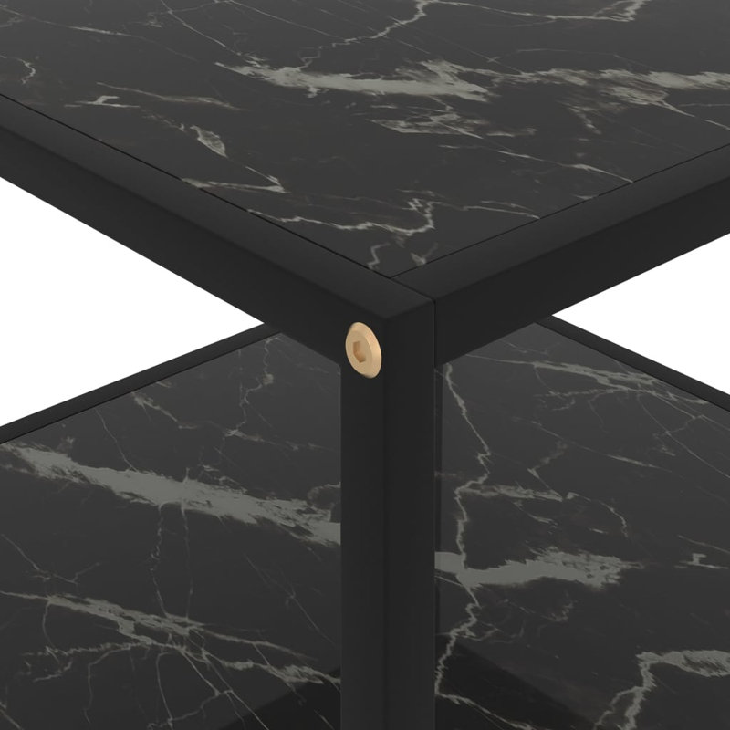 Leopold Floor Shelf Coffee Table with Storage, 35cm H x 100cm W x 50cm D, Black